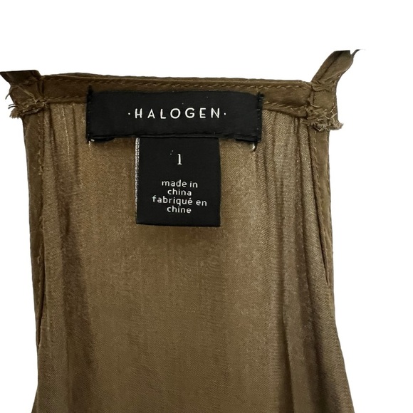 Halogen Women's Racerback Lace Trim Cami Tank Top Y2K 90’s Olive Green Large - Picture 4 of 6